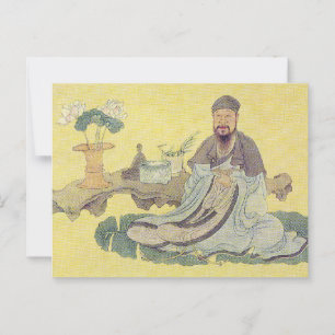 Bai Juyi as painted by Chen Hongshou 17th Century Postcard