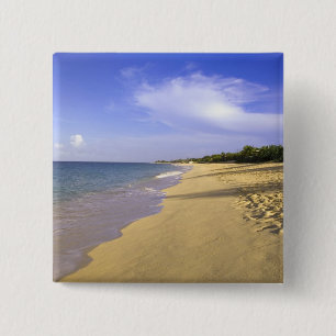 Baie Longue Long Bay beach, St. Martin, 15 Cm Square Badge