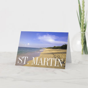 Baie Longue Long Bay Beach, St. Martin   Birthday Card