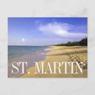 Baie Longue Long Bay Beach, St. Martin   Birthday Postcard