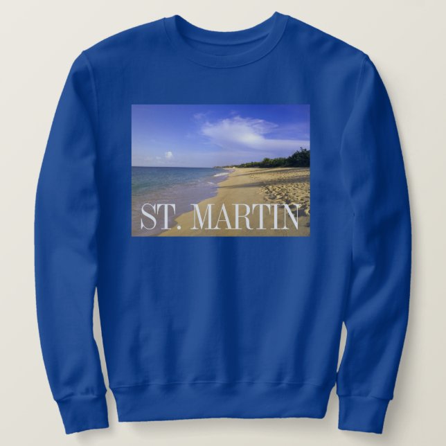 Baie Longue Long Bay Beach, St. Martin Sweatshirt (Design Front)
