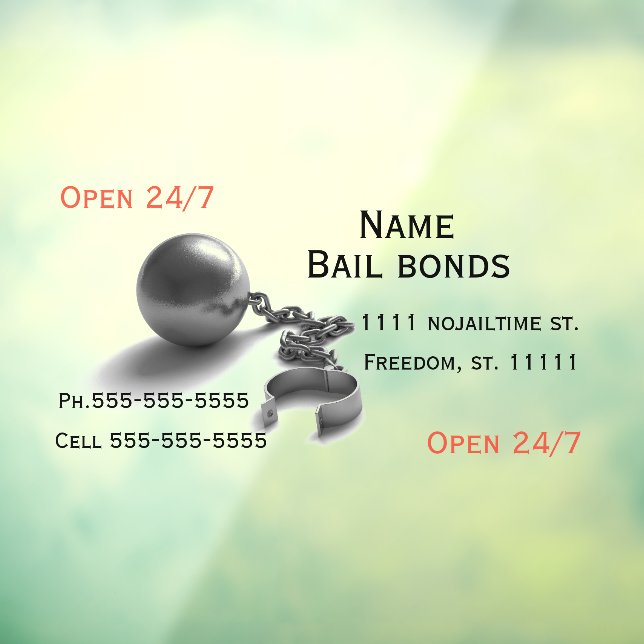 Bail bonds ball and chain business (Sheet 3)