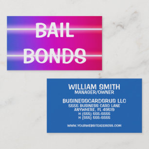 Bail Bonds Bright Colorful Business Card