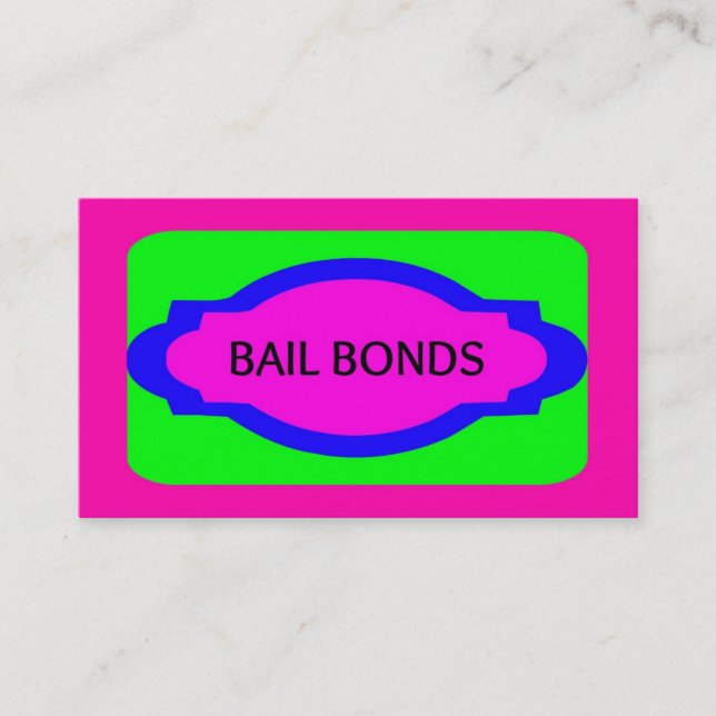 Bail Bonds Neon Colours Business Card (Front)