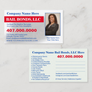 Bail Bonds Photo Customise Business Card Template