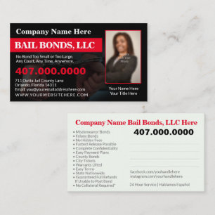 Bail Bonds Photo Customize Business Card Template