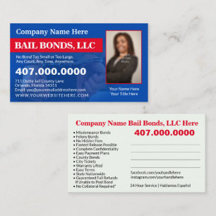 Bail Bonds Photo Customize Business Card Template