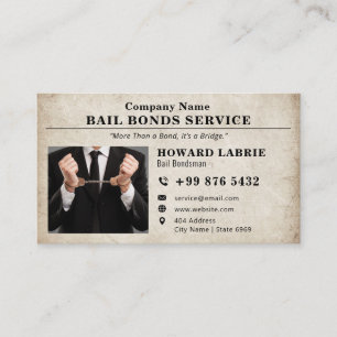 Bail Bonds Service Classic Vintage Business Card