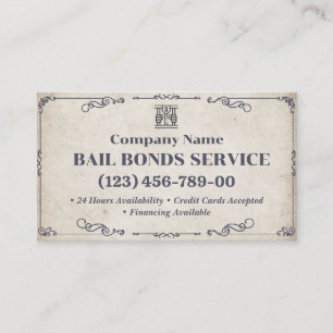 Bail Bonds Service Classic Vintage Business Card