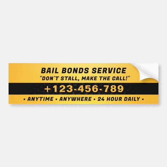 Bail Bonds Service | Dark Orange Bumper Sticker (Front)
