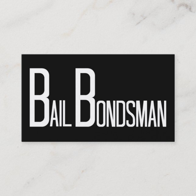 Bail Bondsman Black Simple Business Card (Front)