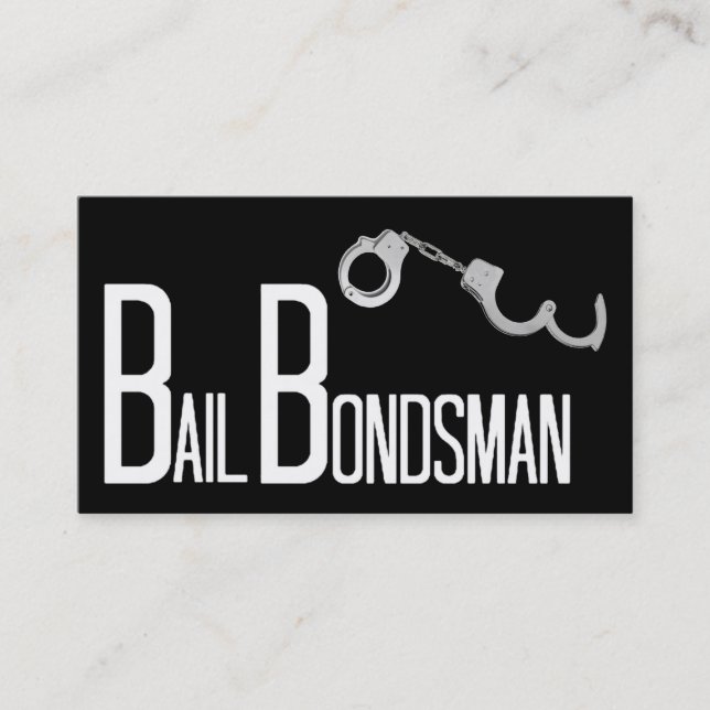 Bail Bondsman Black Simple Business Card (Front)