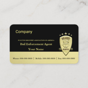 Bail Enforcement Agent Business Card