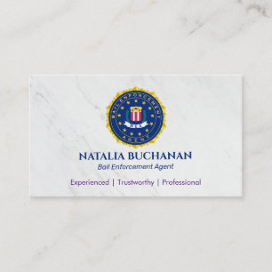 Bail Enforcement Agent   Elegant White Business Card