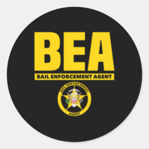 Bail Enforcet Agent Fugitive Bounty Hunters Unifor Classic Round Sticker
