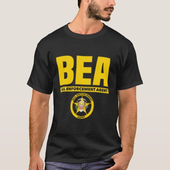 Bail Enforcet Agent Fugitive Bounty Hunters Unifor T-Shirt (Front)
