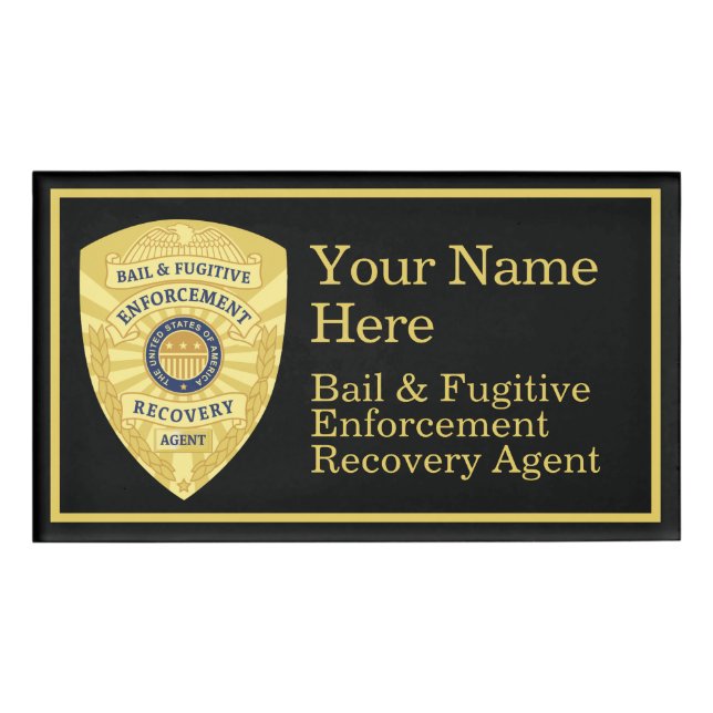 BAIL & FUGITIVE RECOVERY AGENT Name Tag (Front)
