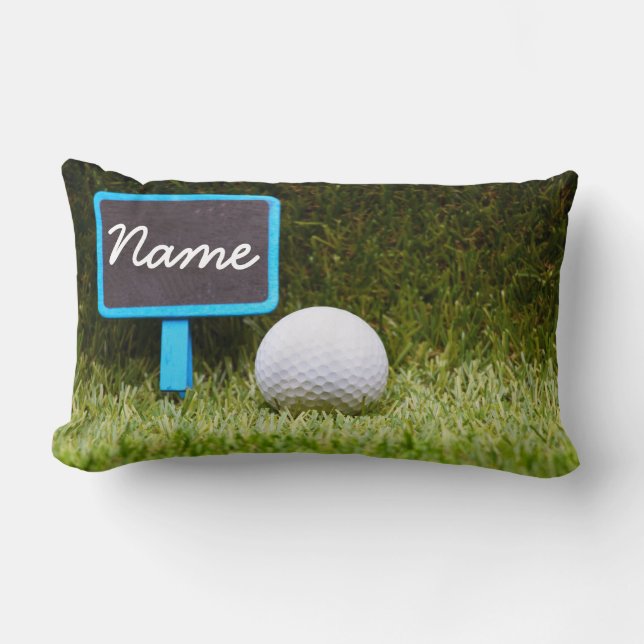 bail out sign with golf ball on green grass lumbar cushion (Front)