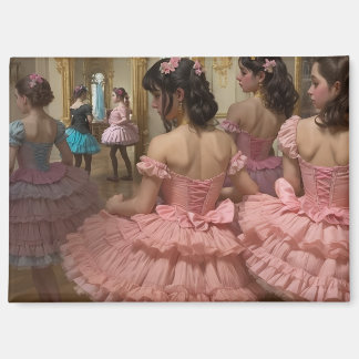 Bailarinas en una gran sala de estilo rocóco magnet