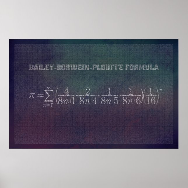 Bailey-Borwein-Plouffe Pi Formula - Math Poster (Front)