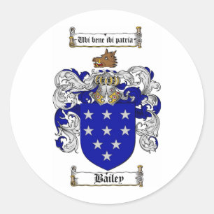BAILEY FAMILY CREST -  BAILEY COAT OF ARMS CLASSIC ROUND STICKER