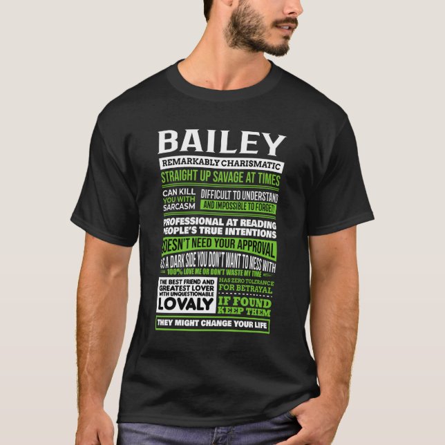 Bailey Girl Name Definition T-Shirt (Front)