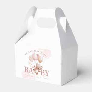 BAILEY Pink Bearly Wait Teddy Bear Baby Shower Favour Box