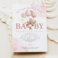 BAILEY Pink Bearly Wait Teddy Bear Baby Shower