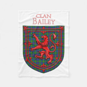 Bailey Tartan Scottish Plaid Lion Rampant Fleece Blanket