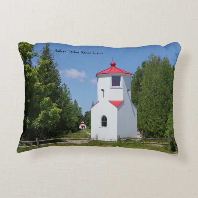 Baileys Harbour Range Lights accent pillow (Back)