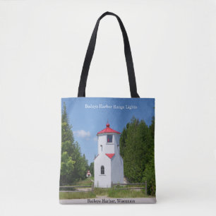 Baileys Harbour Range Lights all over tote Bag