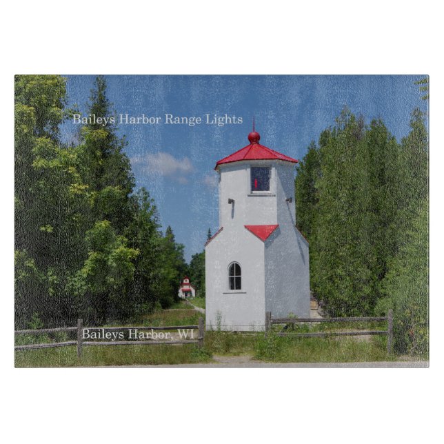 Baileys Harbour Range Lights cutting board (Front)