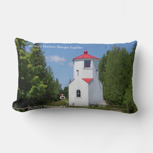Baileys Harbour Range Lights lumbar pillow (Front)