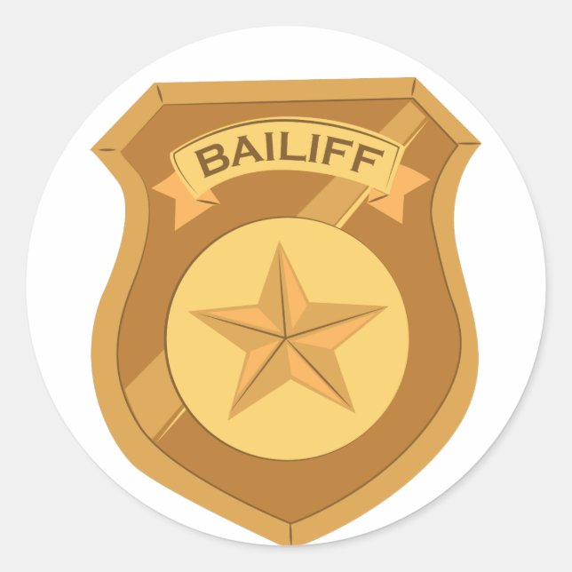 Bailiff Badge Classic Round Sticker (Front)