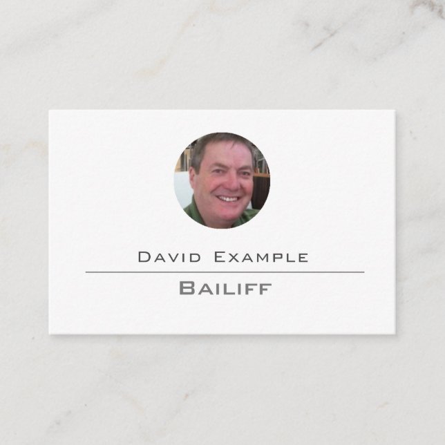 Bailiff with Photo of Holder Business Card (Front)
