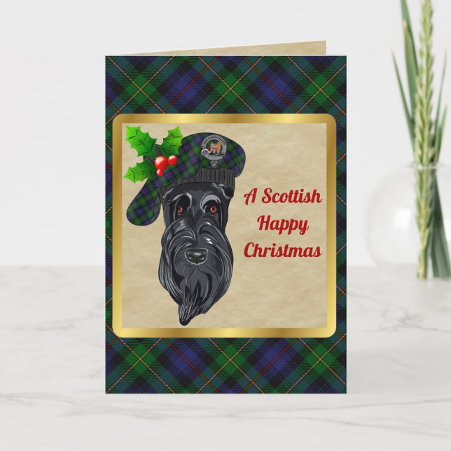Baillie Badge & Tartan Personalised Xmas Card (Front)