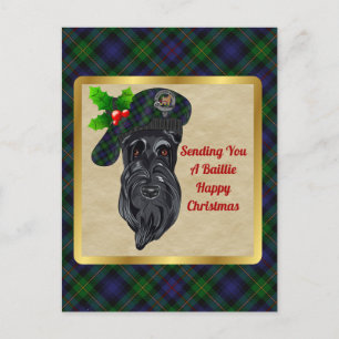 Baillie Clan Badge & Tartan Christmas Postcard