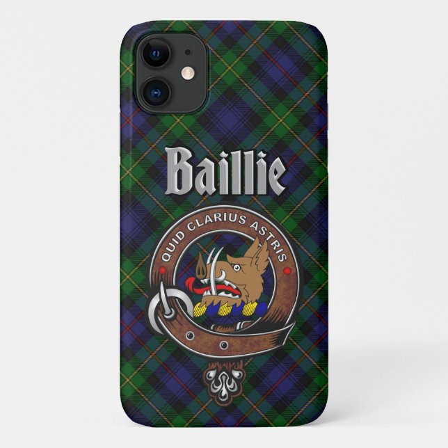 Baillie Clan Badge & Tartan Phone Case (Back)