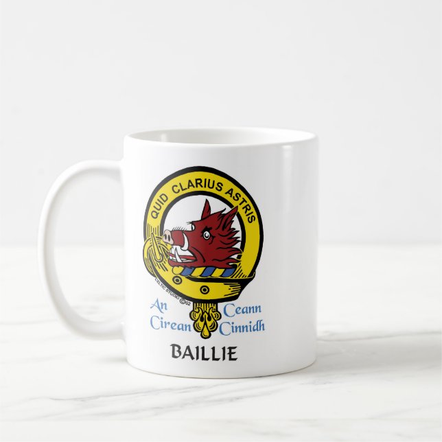BAILLIE Scottish Clan Crest Mug (Left)