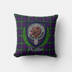 Baillie Scottish Clan Tartan Crest Cushion