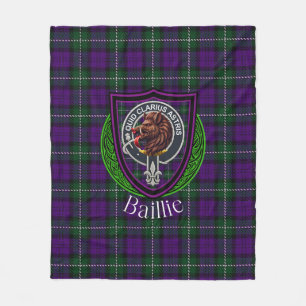 Baillie Scottish Clan Tartan Crest Fleece Blanket