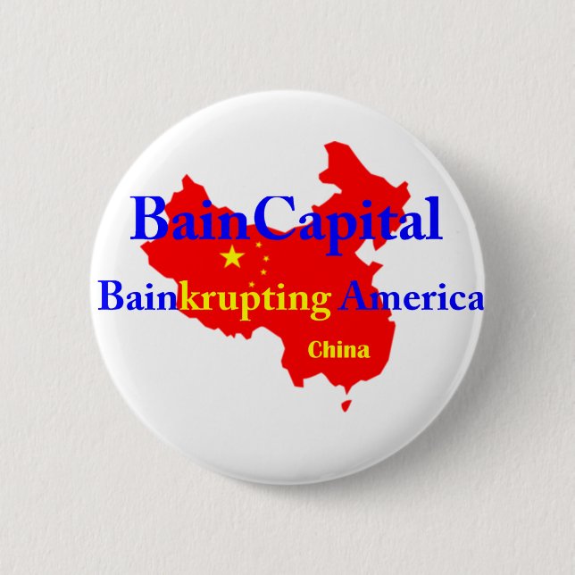 Bain-krupting America 6 Cm Round Badge (Front)