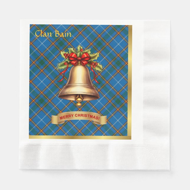Bain Personalised Tartan Christmas Napkin (Front)