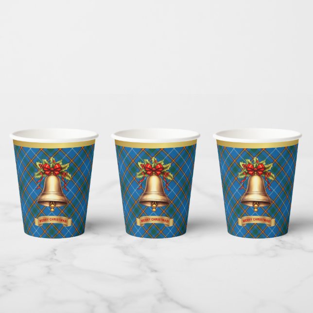 Bain Personalised Tartan Christmas Paper Cups (Multi)