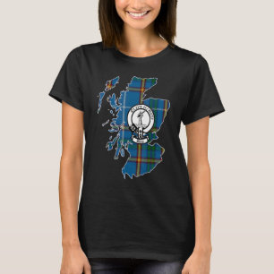 Bain Scottish Surname Family Crest Tartan And Mott T-Shirt