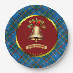 Bain Tartan Personalised Christmas Paper Plate