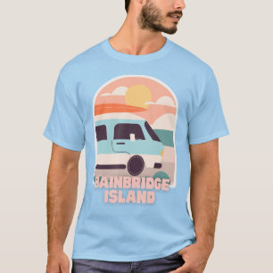 Bainbridge Island Beach Retro Pastel Colours Sun S T-Shirt