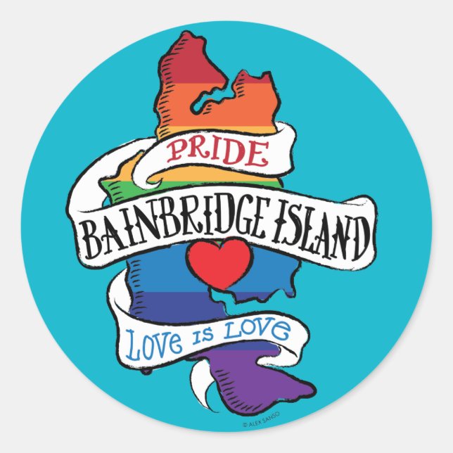 Bainbridge Island LGBT Pride Stickers (Front)