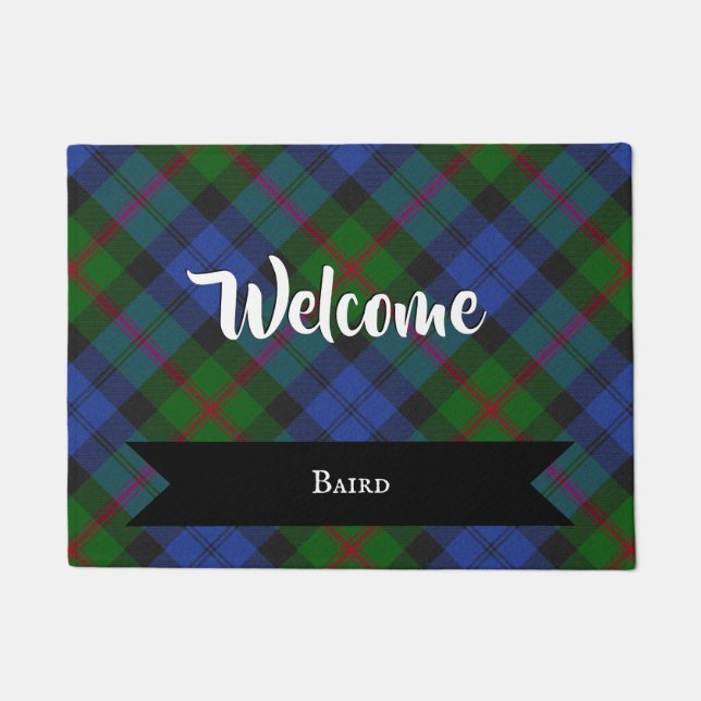 Baird Clan Scottish Tartan Plaid Pattern Doormat (Front)