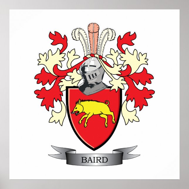 Baird Family Crest Coat of Arms Poster (Front)